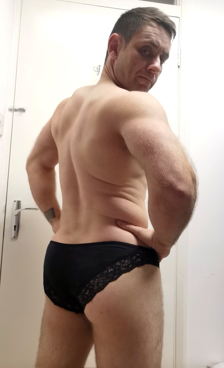 Exposed sissy Chantelle (Mathew Taylor) posing in ex's lingerie #61rKpLCF