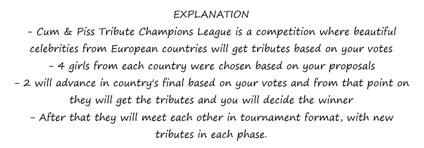 CUM AND PISS TRIBUTE CHAMPIONS LEAGUE - ROUND 1 - NATIONAL QUALIFICATIONS - UK #VEcxe8c3