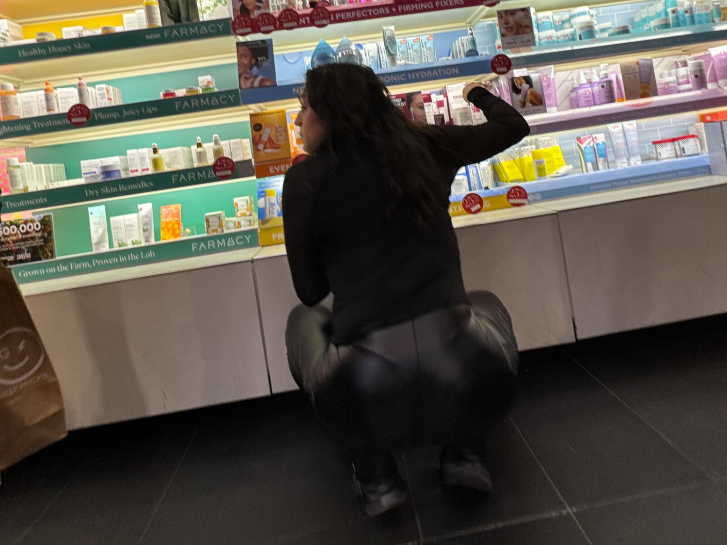 Leather leggings bending over #P0CcBbKs